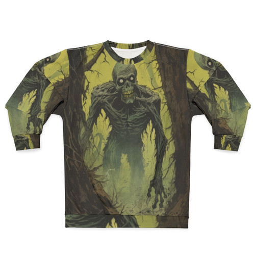 Haunting Zombie Stalker Sweatshirt with Vintage Comic Art Design