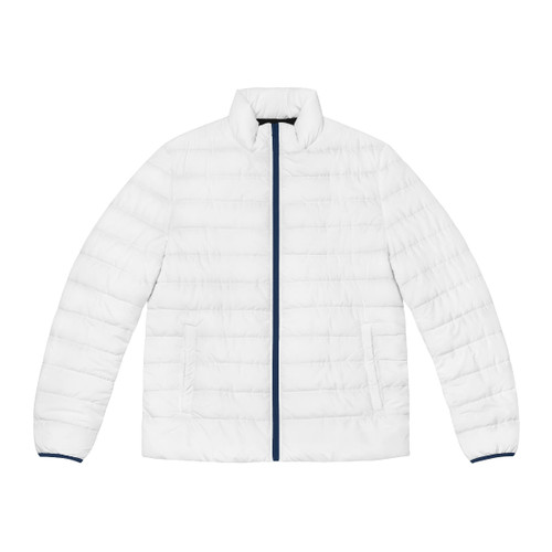 Alligator-inspired puffer jacket with bold pattern and warm insulation