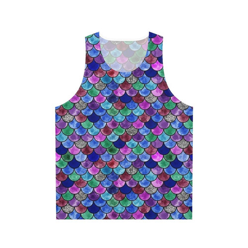 Unisex tank top with a vibrant rainbow fish design