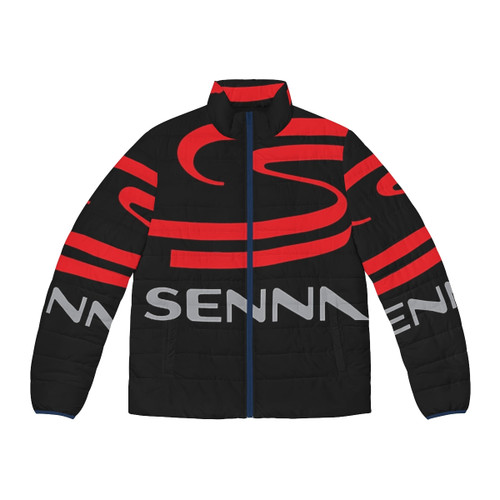 Ayrton Senna Puffer Jacket with Formula 1 Racing Logo