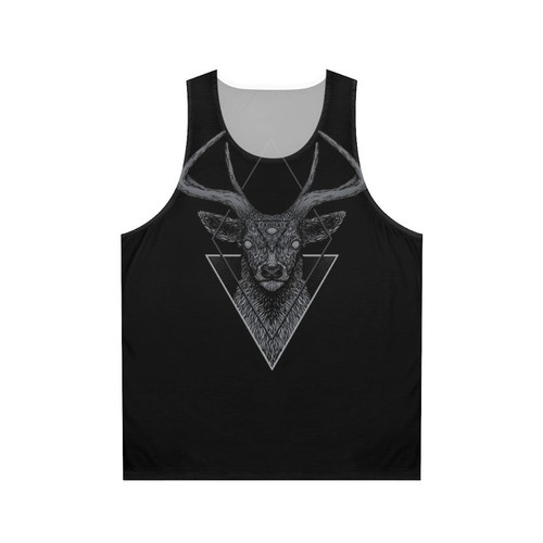 Minimalist Dark Deer Geometric Animal Unisex Tank Top