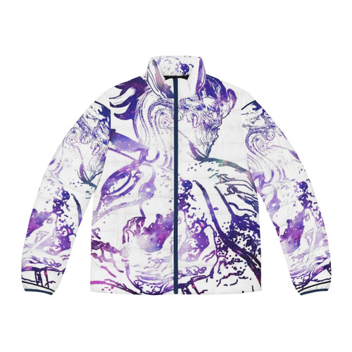Aurelion Sol inspired galaxy puffer jacket for league of legends fans