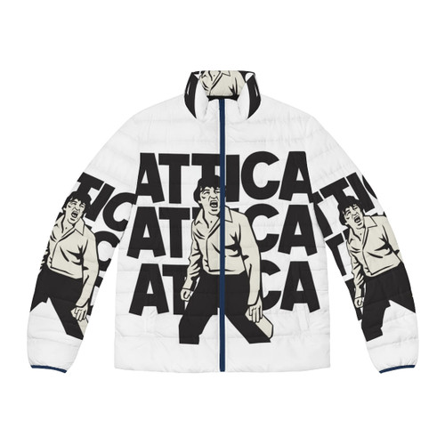 Attica Puffer Jacket with focus on al pacino and 70s fashion