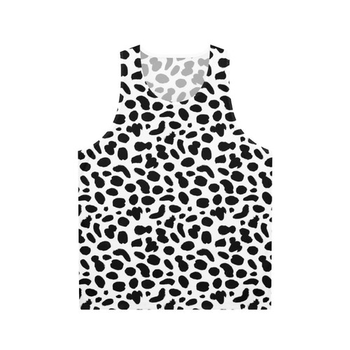 Dalmatian pattern unisex tank top with abstract textured design