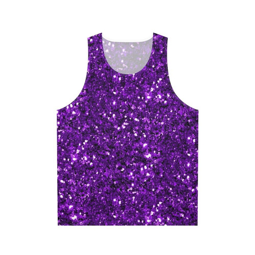 Purple glitter confetti unisex tank top