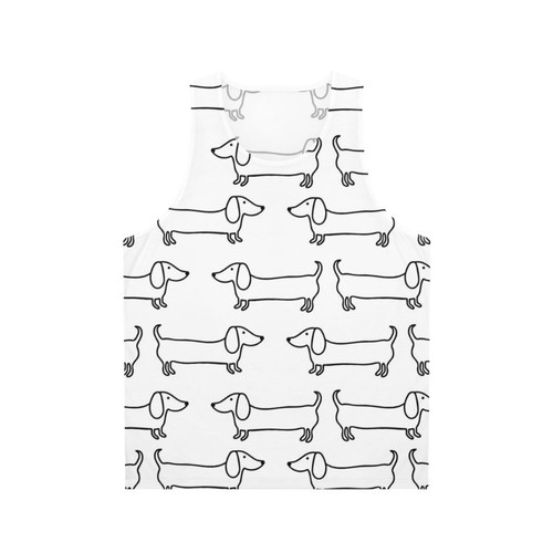 Dachshund Black and White Unisex Tank Top