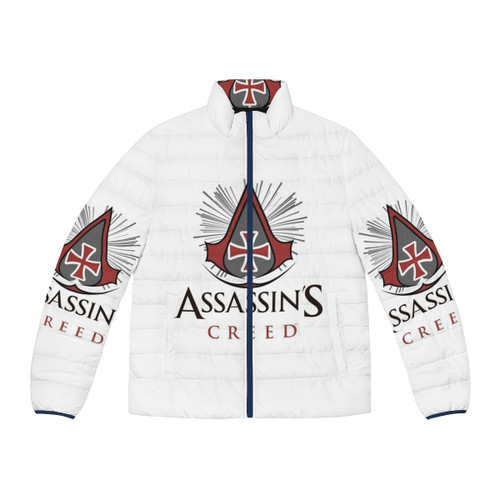 Assassins and Templars Puffer Jacket featuring popular Assassin's Creed video game characters