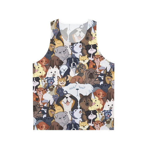 Pupper Party Unisex Dog Tank Top with Cute Dog and Animal Pattern