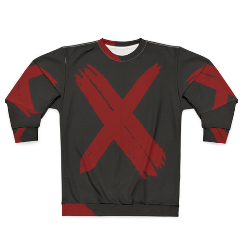 Red Cross charity sweatshirt with medical symbol graphic