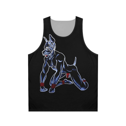Unisex pup tank top with BDSM and queer pride design