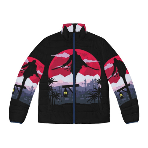 Assassin's Creed Puffer Jacket featuring Ezio, Altair, and Connor characters