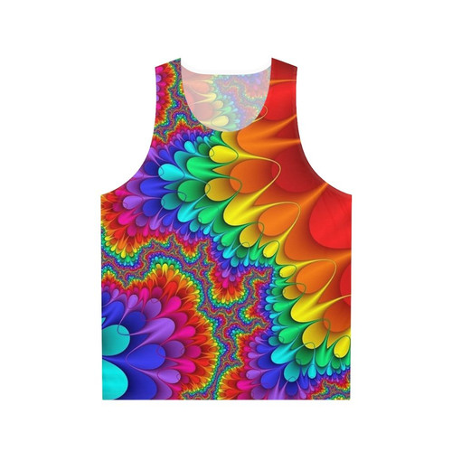 Psychedelic rainbow tie-dye unisex tank top