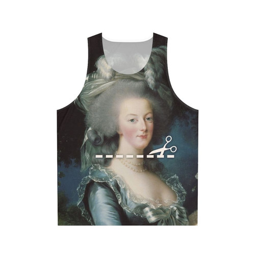 Marie Antoinette Inspired Unisex Tank Top with Cut Here Design