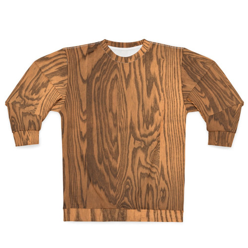 Wood grain sweatshirt with natural timber texture