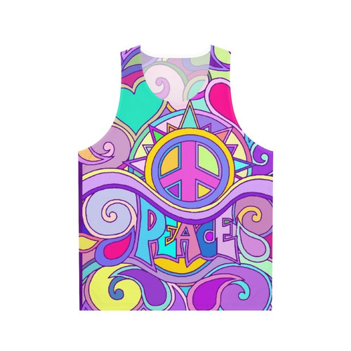 Retro psychedelic tie-dye unisex tank top