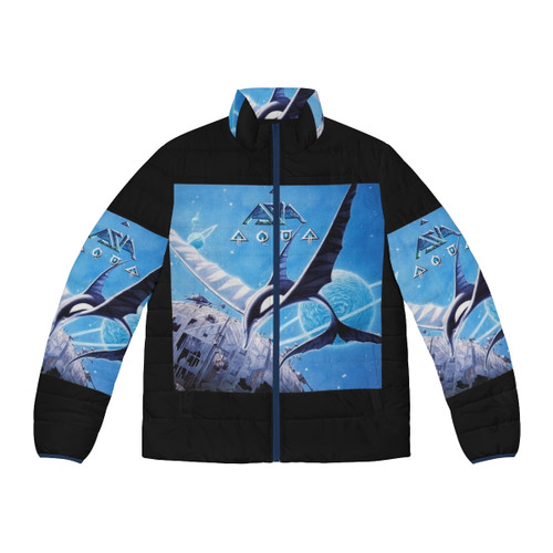 Asia Aqua Puffer Jacket - Stylish and Warm Outerwear Featuring Asia Band Artwork