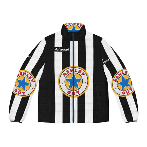 Ashleyout Newcastle United Puffer Jacket with Iconic Black and White Design