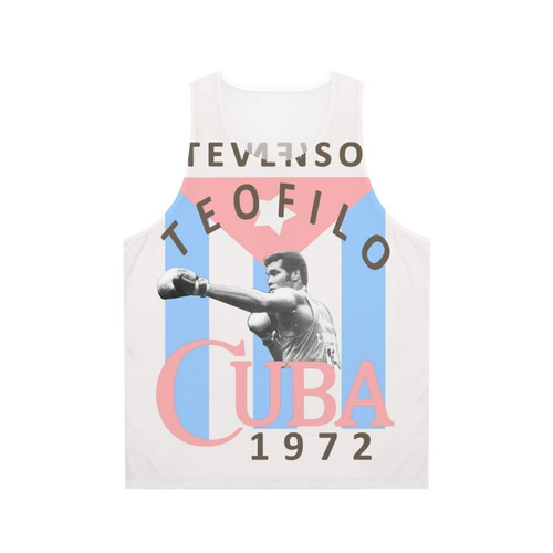 Proud Cuban Boxer wearing Cuba Flag tank top