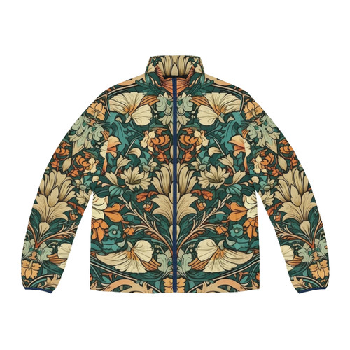 Art Nouveau Puffer Jacket featuring intricate art nouveau inspired design