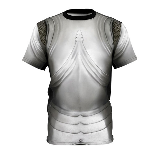 Striking medieval knight cuirass design printed on a high-quality t-shirt