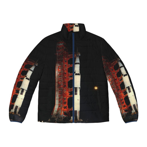 Apple flowers puffer jacket with a beautiful floral pattern
