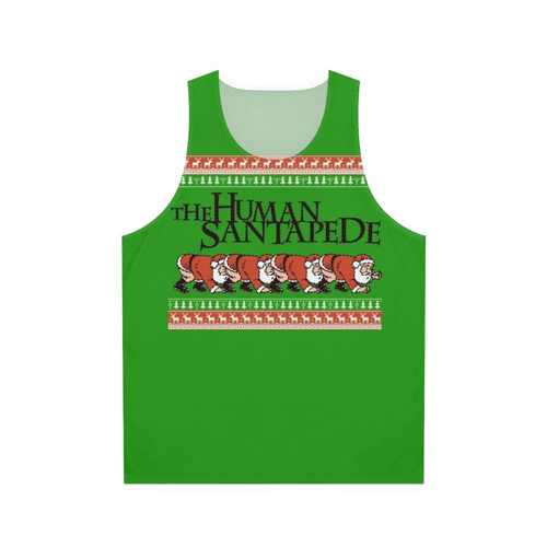 Unisex horror movie inspired tank top with The Human Centipede design