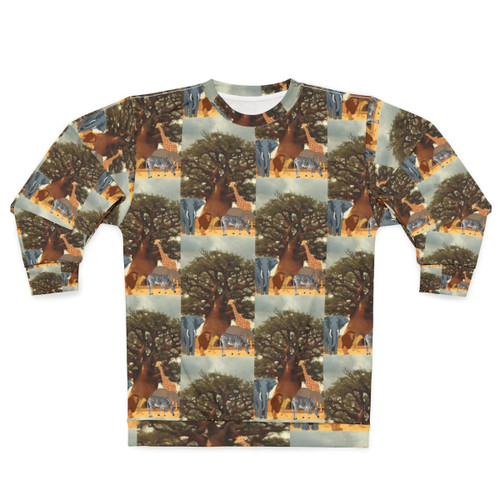 Boabab tree with wildlife, eco-friendly sweatshirt