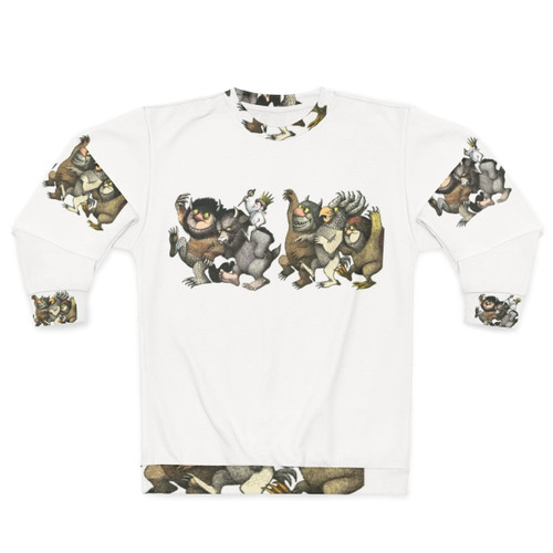 "Wild Things Romp" graphic sweatshirt featuring a monster design