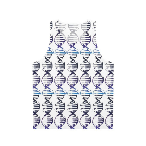 Unisex tank top with abstract DNA strand and piano key design