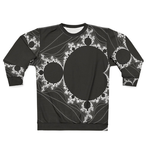 White Linear Mandelbrot Fractal Sweatshirt