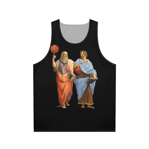 Plato and Aristotle basketball comic tank top