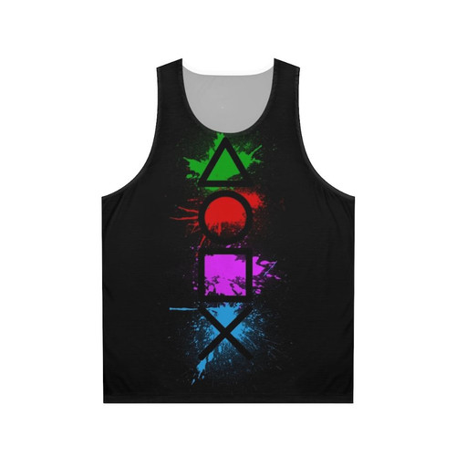 Gamer's controller buttons splatter unisex tank top