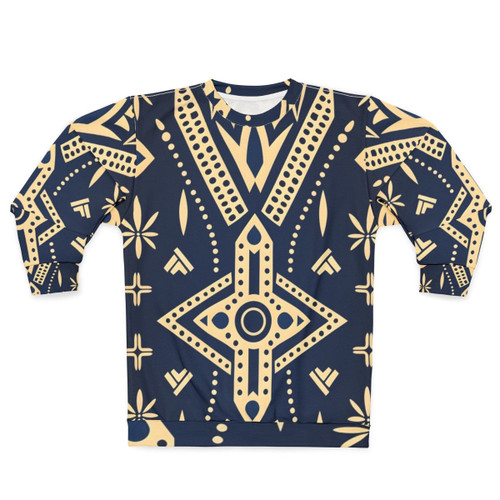 African mud cloth sweatshirt with tribal pattern design