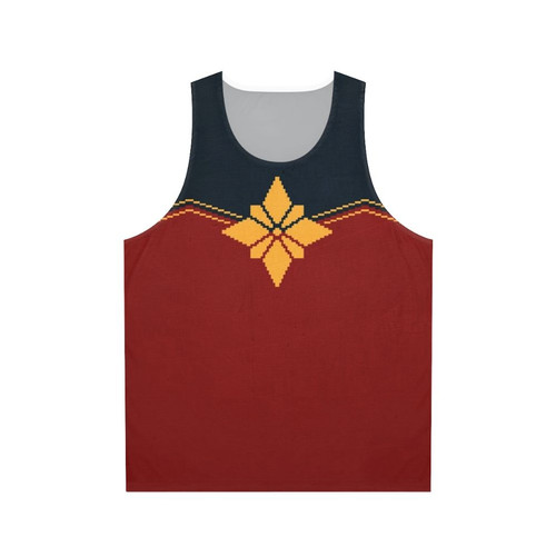 Pixel Golden Star Captain Marvel Unisex Tank Top