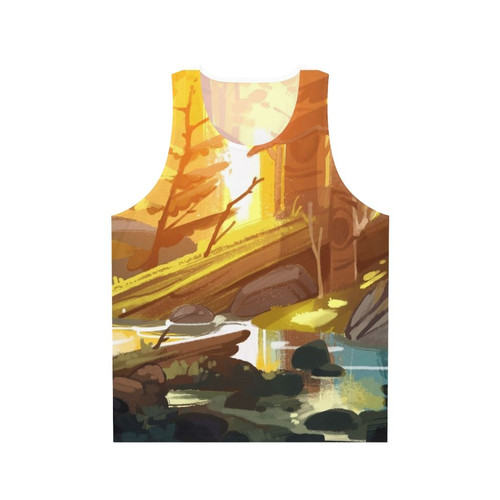 Gravity Falls inspired unisex tank top featuring a nature landscape