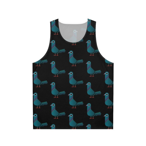 Unisex tank top with a cute pigeon print design