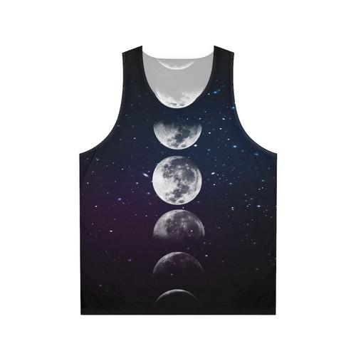 Unisex tank top featuring a watercolor design of the phases of the moon