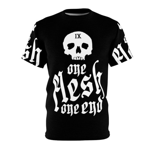 Artistic T-shirt design inspired by Tamsyn Muir's Gideon the Ninth and Harrow the Ninth sci-fi fantasy books