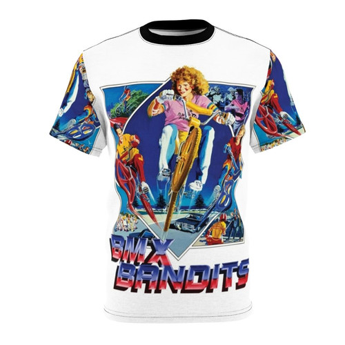 Retro 1980s inspired BMX bike racing t-shirt design