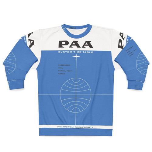 Vintage Pan Am 1957 System Timetable Cover Sweatshirt