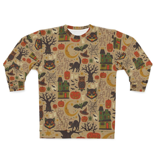 Vintage halloween sweatshirt with spooky and witchy design