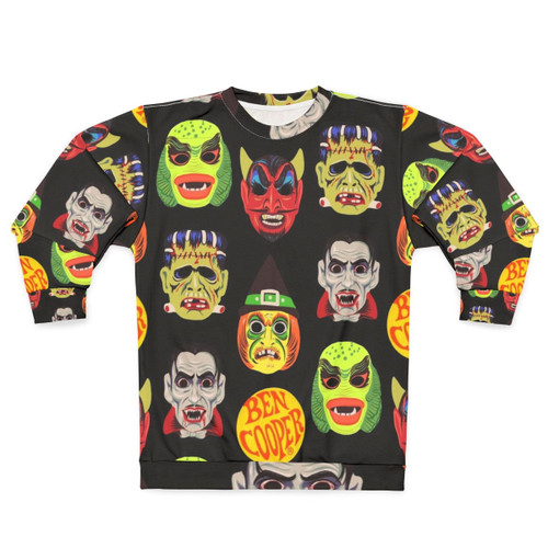 Vintage Halloween Masks Sweatshirt - Classic Horror Movie Apparel