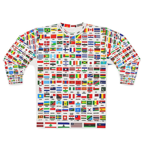 Vintage world flags sweatshirt with countries map design