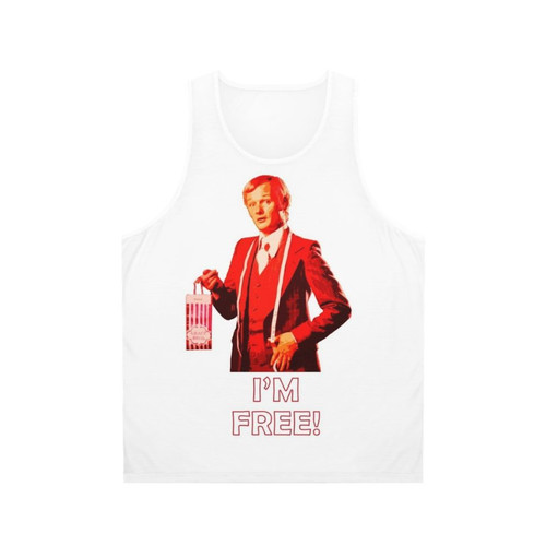 Unisex LGBTQ tank top with vintage inspired "I M Free" design