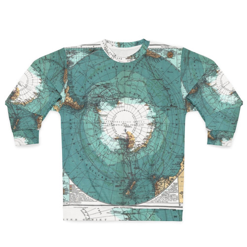 Vintage Antarctica Map Sweatshirt featuring a classical continent design