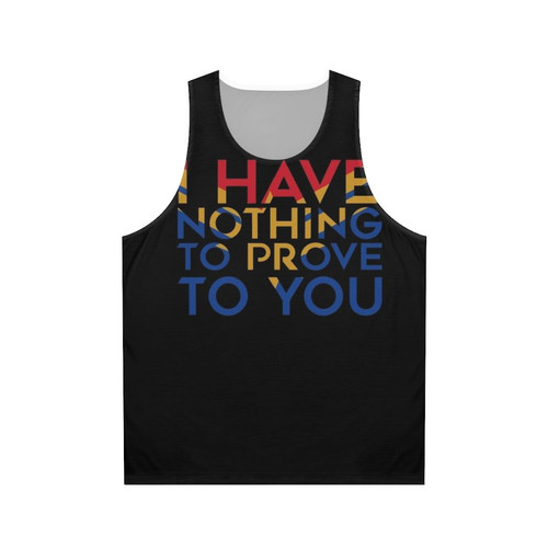 Captain Marvel inspired "I Have Nothing To Prove To You" feminist superhero unisex tank top
