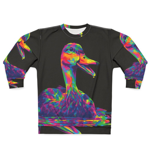 Colorful abstract duck graphic design sweatshirt