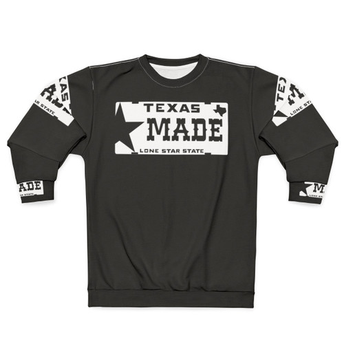 Texas made sweatshirt with lone star license plate design