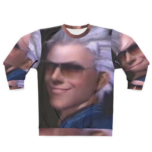 Vergil from the Devil May Cry series on a black sweatshirt