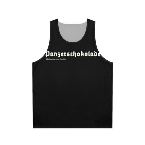Panzerschokolade unisex tank top with military-inspired design